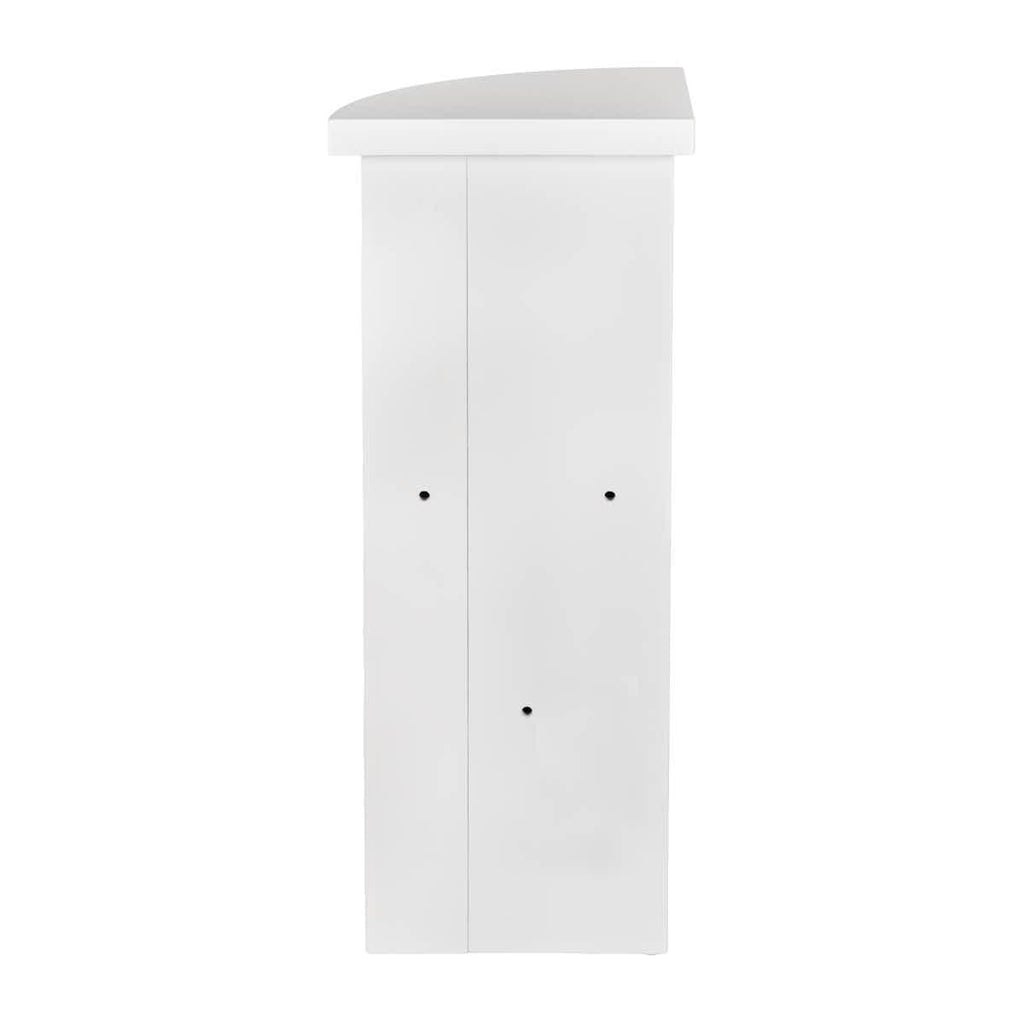 White 12" x 12" x 34" Portable Rounded Stage Facade Post