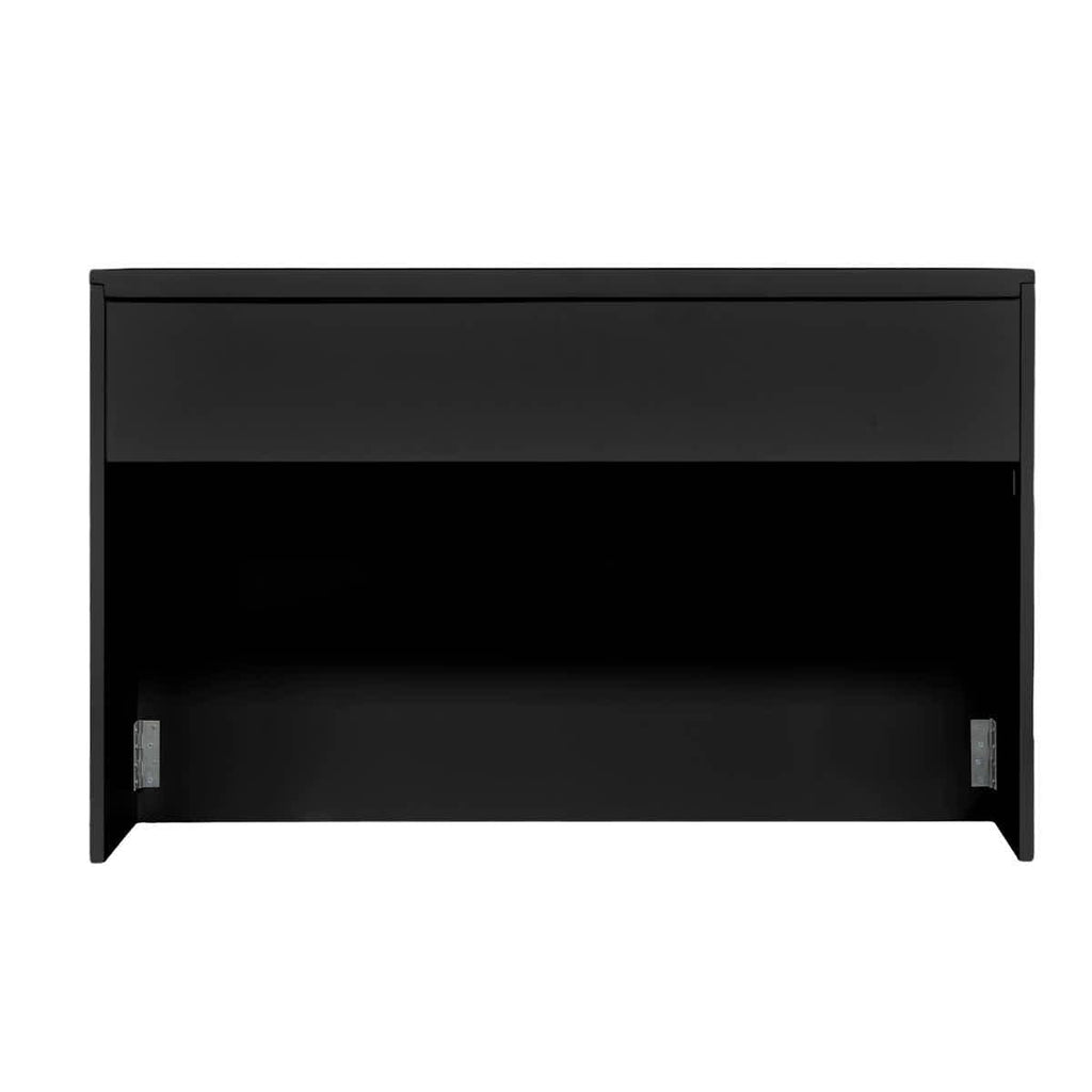 Black 48" x 12" x 30" Portable Stage Facade with Front Overhang and Flush Sides