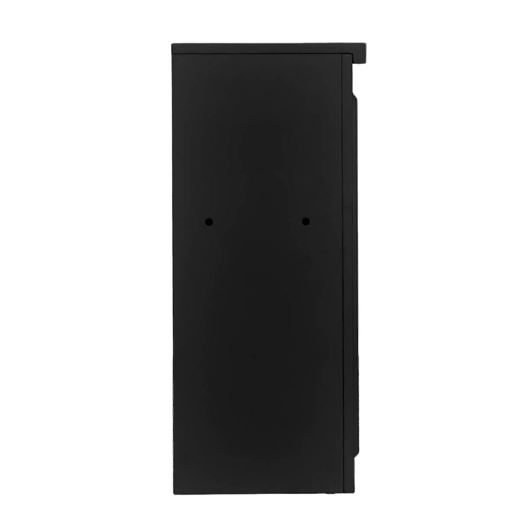 Black 48" x 12" x 30" Portable Stage Facade with Front Overhang and Flush Sides