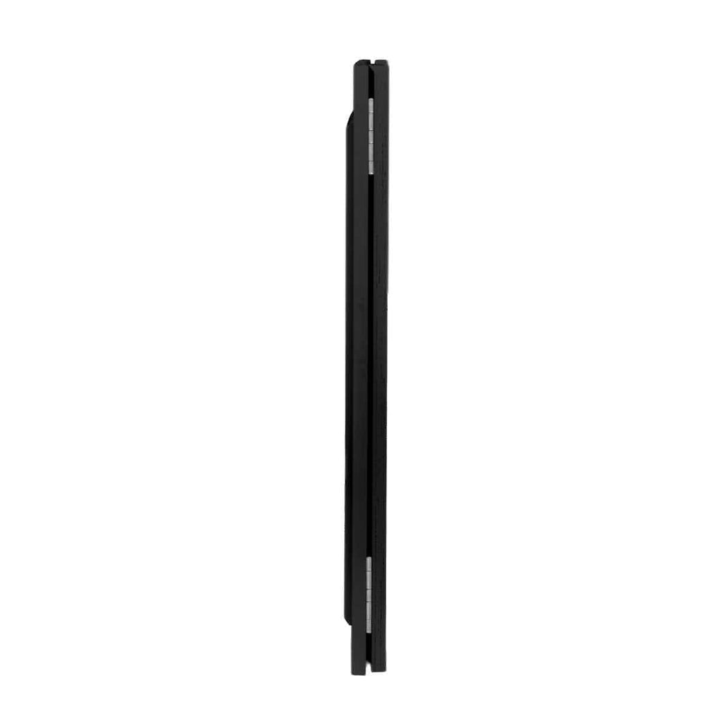 Black 48" x 12" x 30" Portable Stage Facade with Front Overhang and Flush Sides
