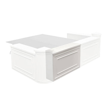 White 48" x 12" x 30" Portable Stage Facade with Front Overhang and Flush Sides
