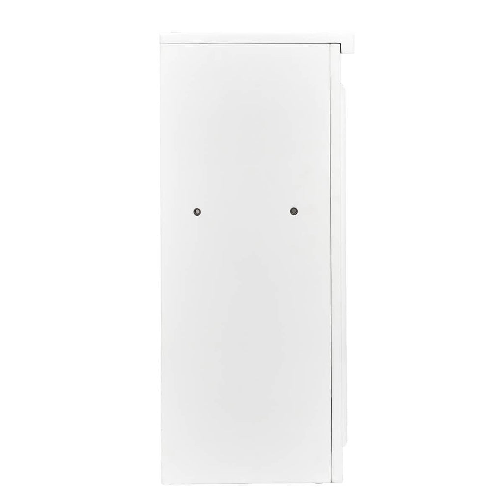 White 48" x 12" x 30" Portable Stage Facade with Front Overhang and Flush Sides