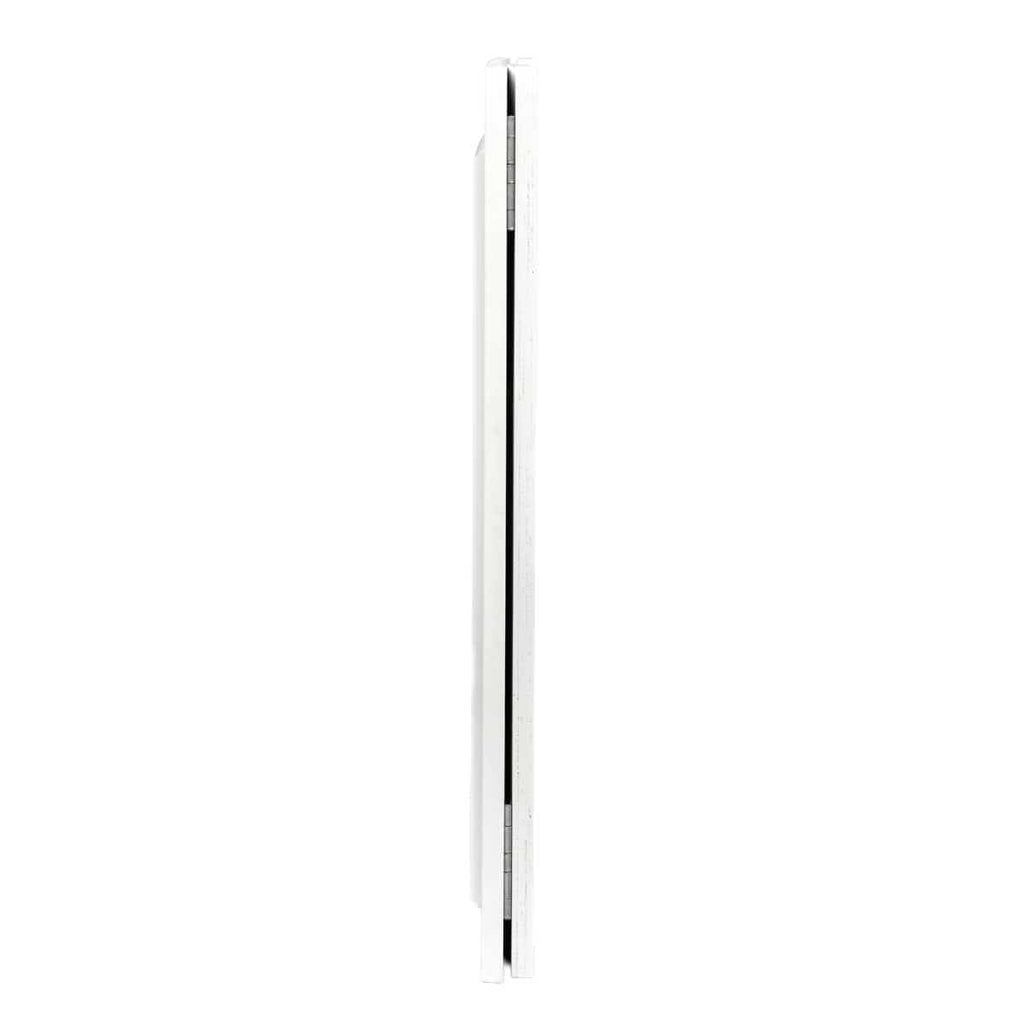 White 48" x 12" x 30" Portable Stage Facade with Front Overhang and Flush Sides