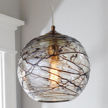 Swirling Glass Globe Pendant Light - F100-165