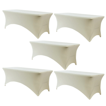 5-Pack Spandex 250gsm 8 Foot Folding Table Cover