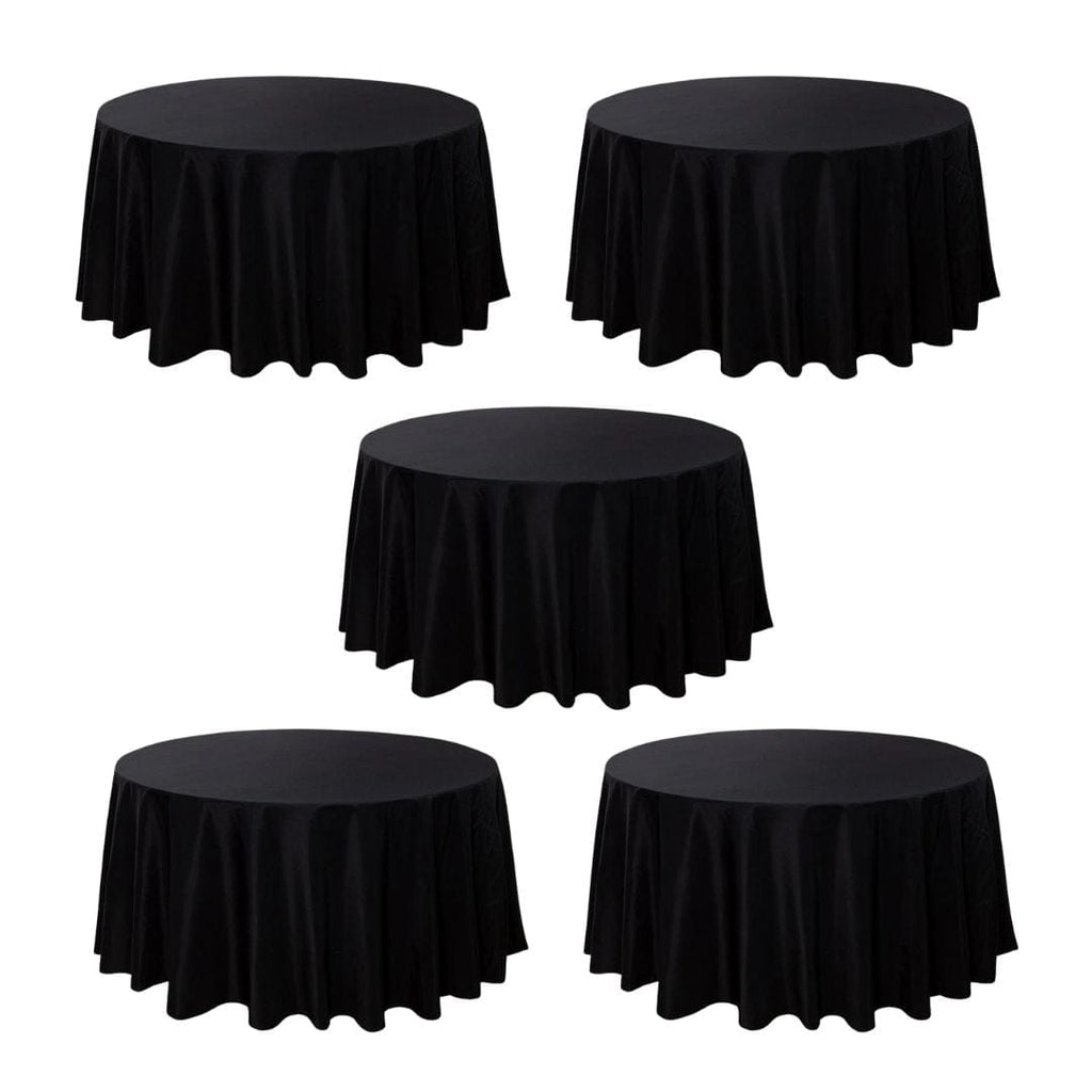 5-Pack Round Polyester Tablecloth 190gsm