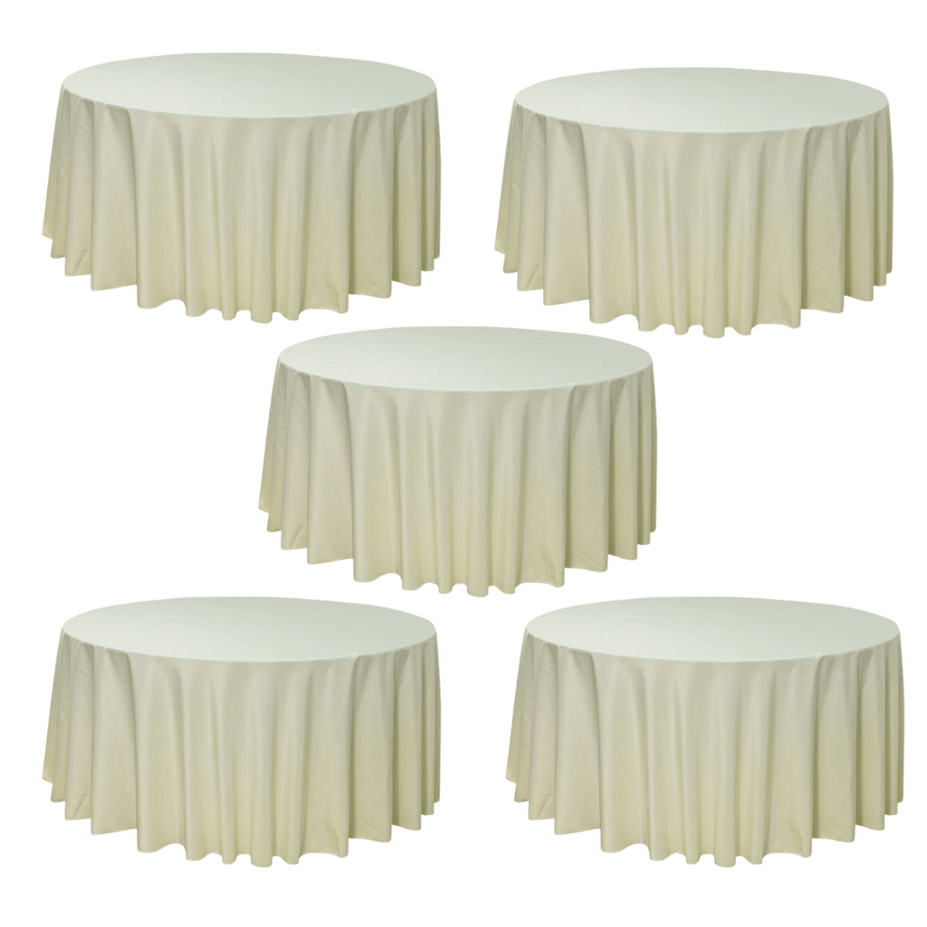 5-Pack Round Polyester Tablecloth 190gsm