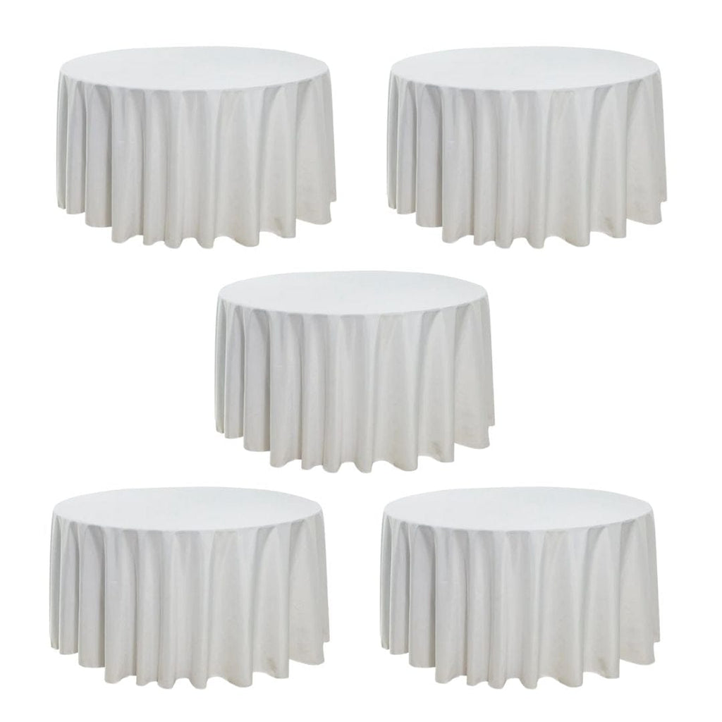 5-Pack Round Polyester Tablecloth 190gsm