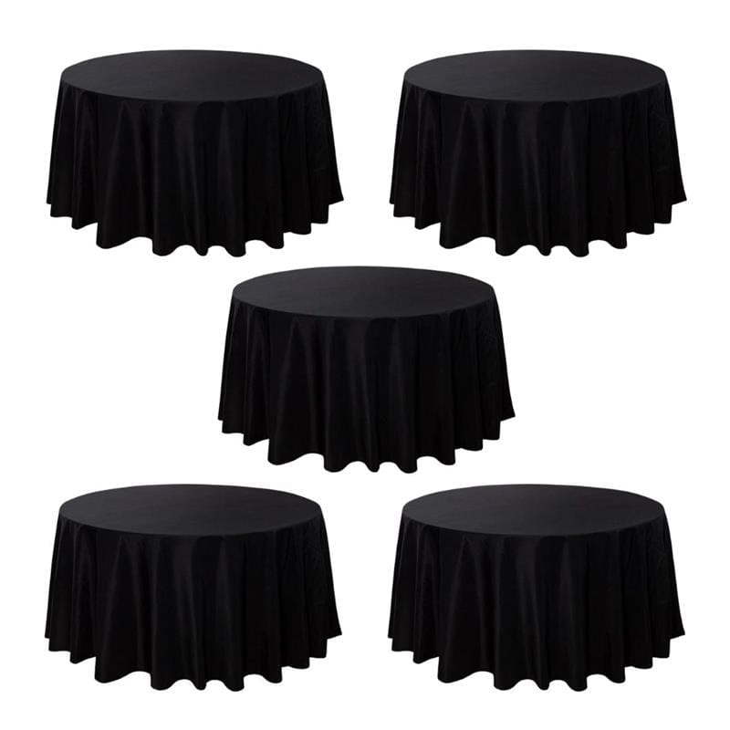 5-Pack Round Polyester Tablecloth 190gsm