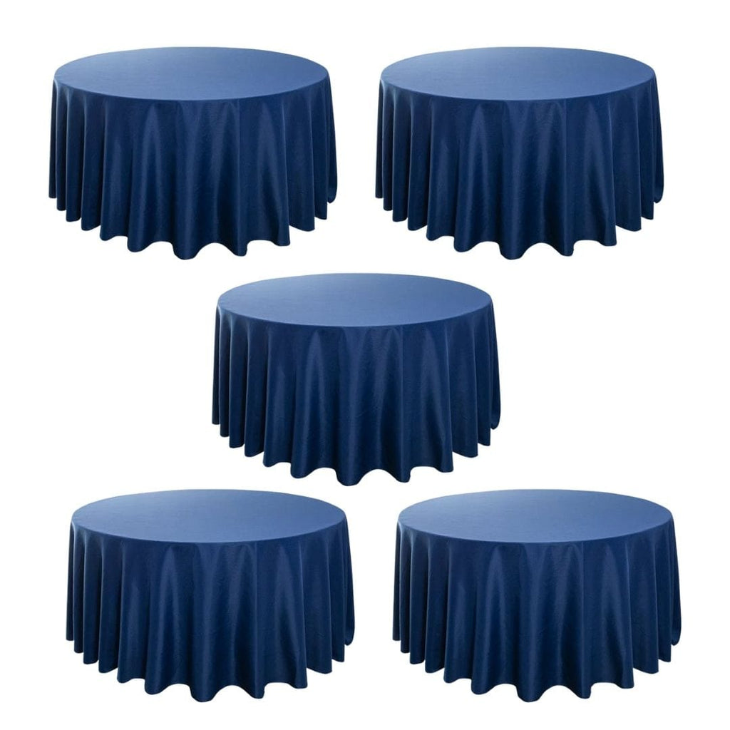 5-Pack Round Polyester Tablecloth 190gsm