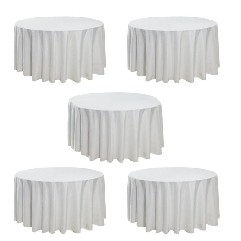 5-Pack Round Polyester Tablecloth 190gsm