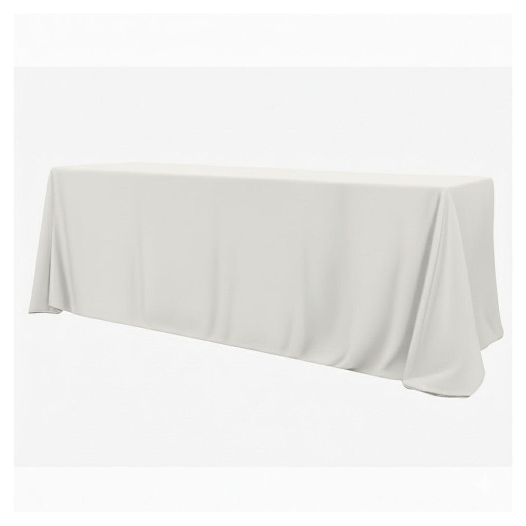 White Rectangle Tablecloth Majestic Dupioni