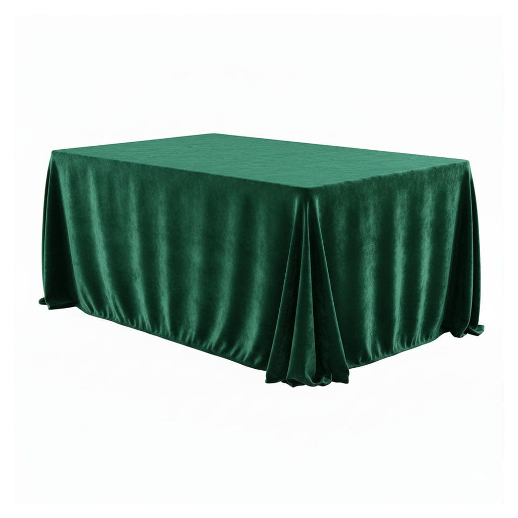 Hunter Green Rectangle Velvet Tablecloth Linen