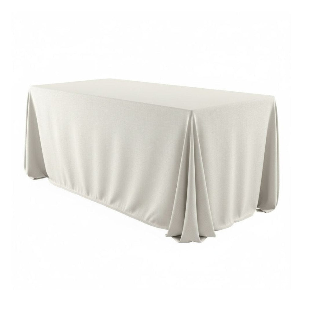 White Rectangle Tablecloth Majestic Dupioni
