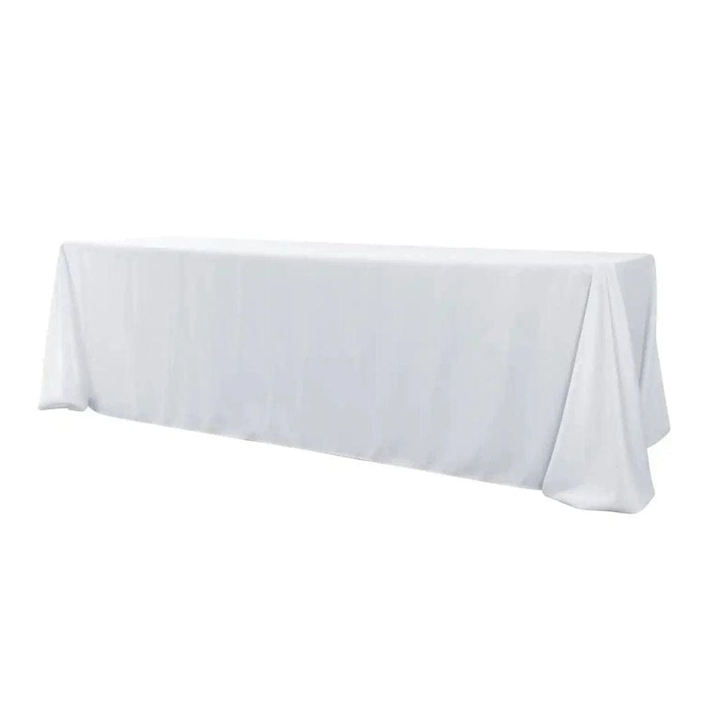 White Rectangle Tablecloth Majestic Dupioni