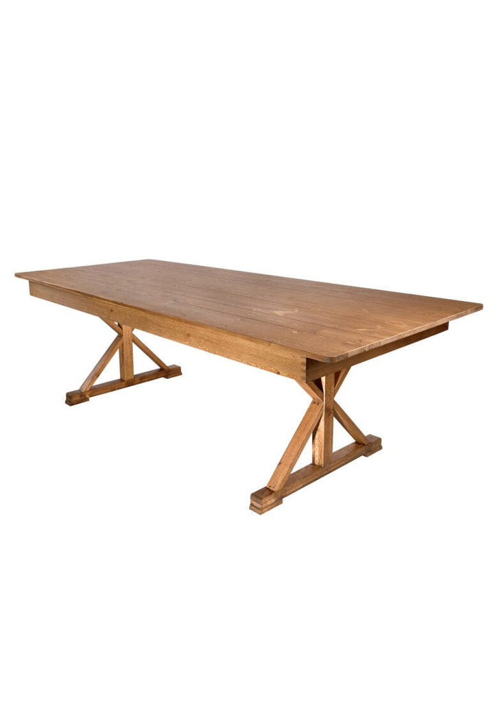 96" x 40" (8 Foot) Rectangle X Leg Wood Farm Table