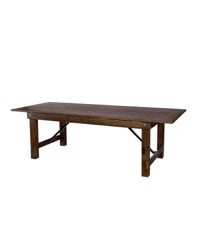 Rectangle Straight Leg Wood Farm Table
