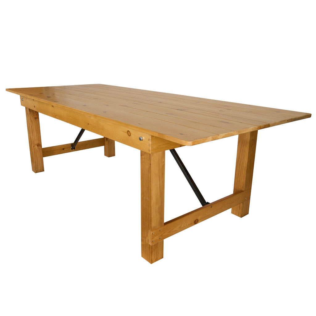 Rectangle Straight Leg Wood Farm Table
