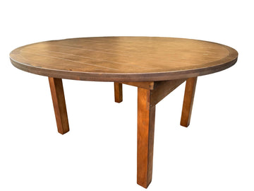 60" (5 Foot) Round Straight Leg Wood Farm Table