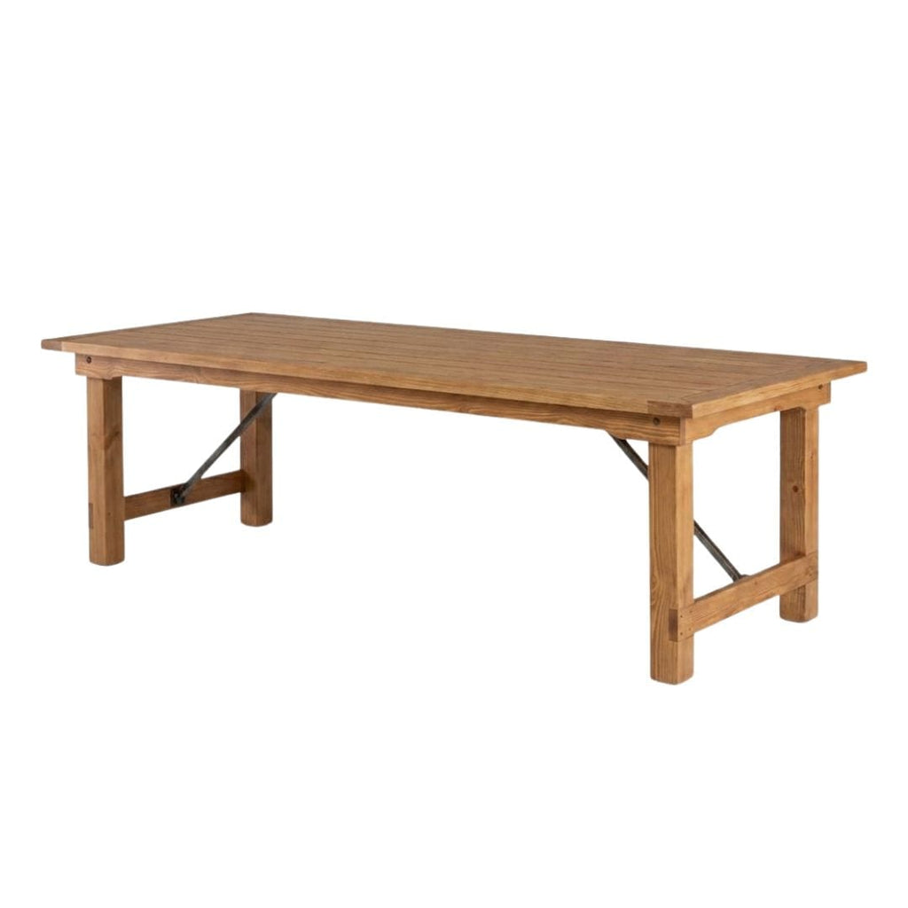 Rectangle Straight Leg Wood Farm Table