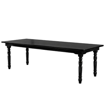Rectangle Fluted Leg Wood Farm Table