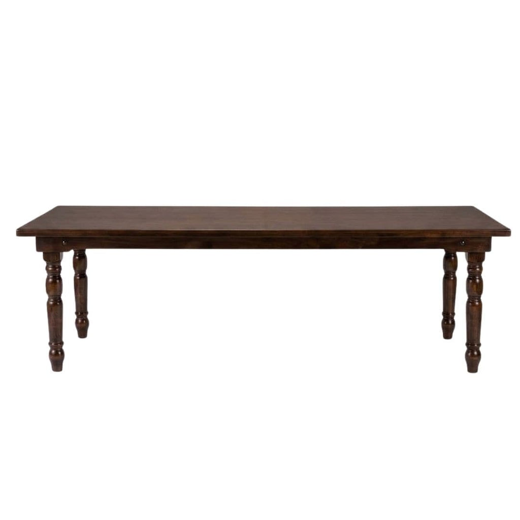 96" x 40" (8 Foot) Fruitwood Rectangle Fluted Leg Wood Farm Table