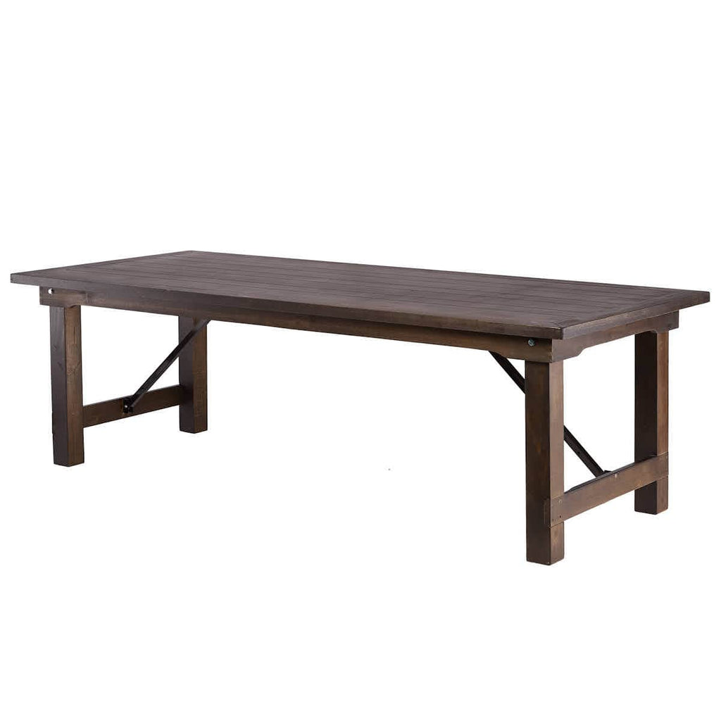 Rectangle Straight Leg Wood Farm Table