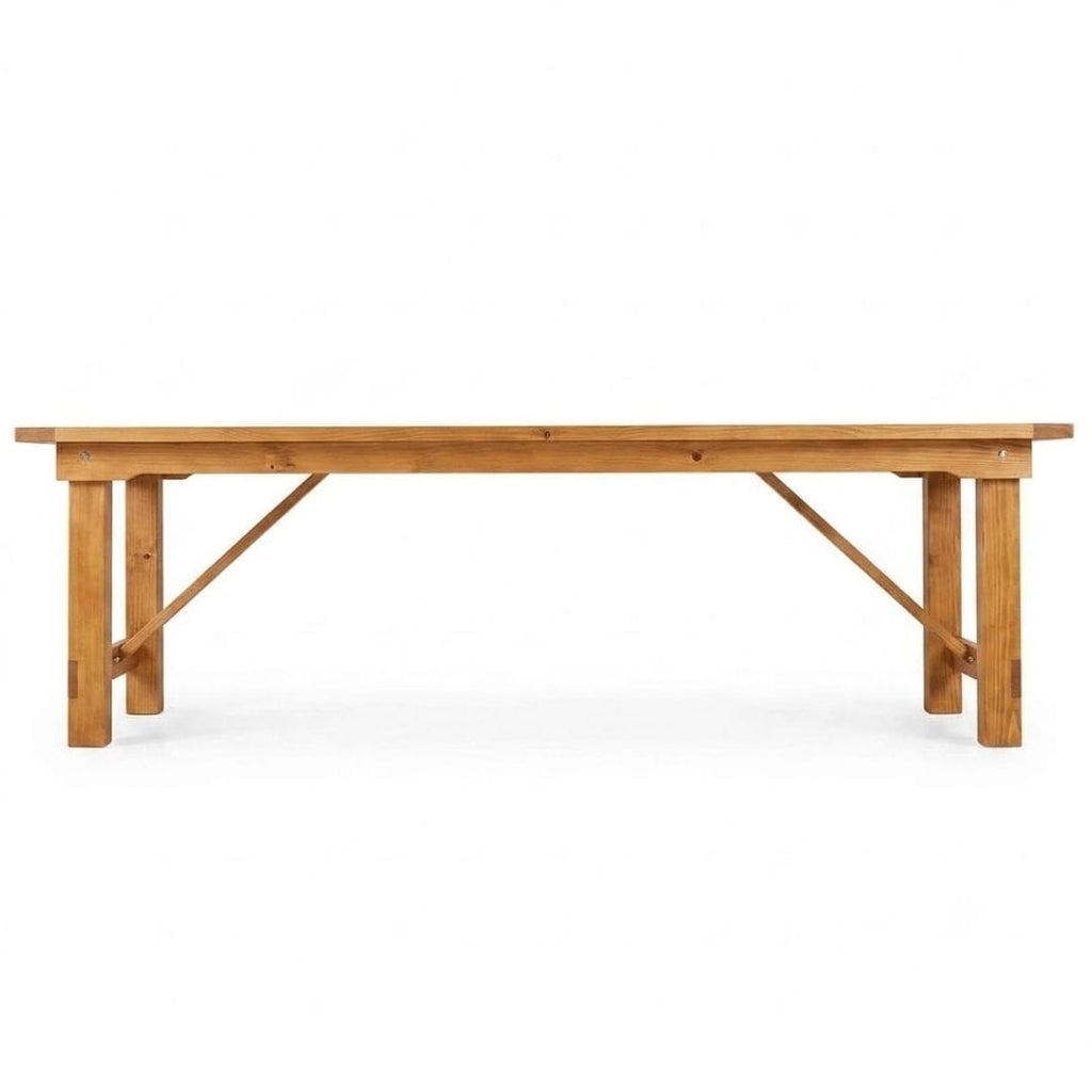 96" x 40" (8 Foot) Natural Rectangle Straight Leg Wood Farm Table