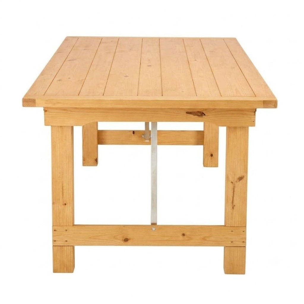 96" x 40" (8 Foot) Natural Rectangle Straight Leg Wood Farm Table