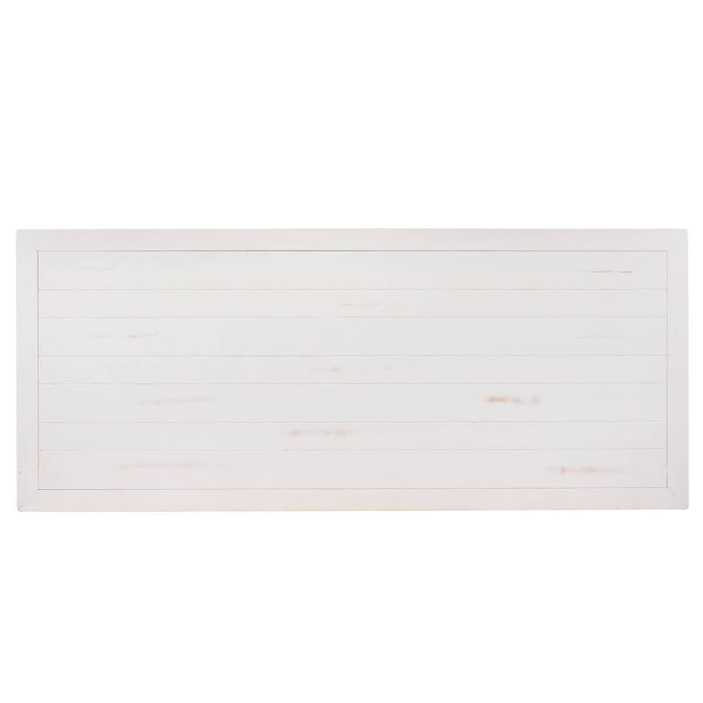 96" x 40" (8 Foot) White Distressed Rectangle Thin Fluted Leg Wood Farm Table