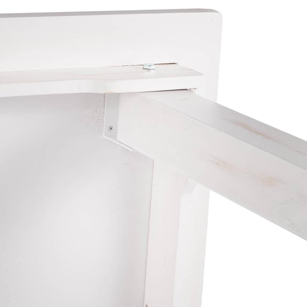 96" x 40" (8 Foot) White Distressed Rectangle Straight Leg Wood Farm Table