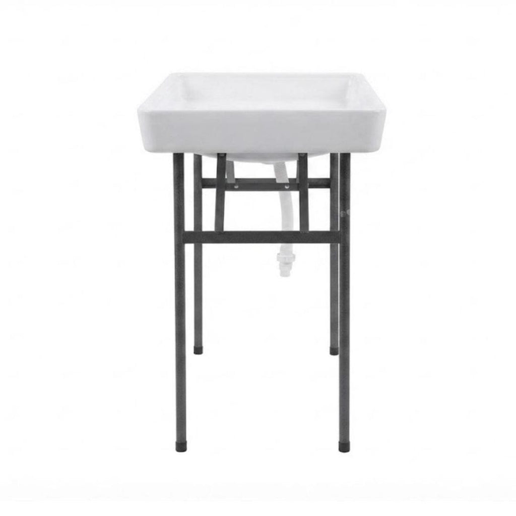 47" x 24" (4 Foot ) White Plastic Ice Cooler Table with Steel Frame