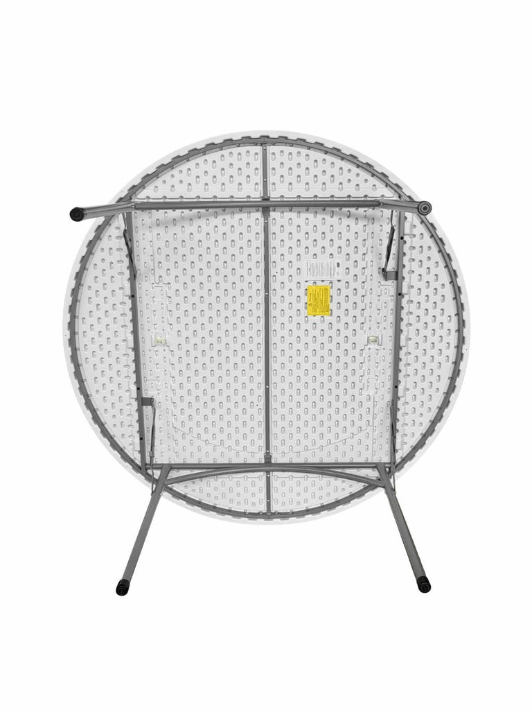 60" (5 Foot) Round Heavy Duty Plastic Folding Table with Steel-Core