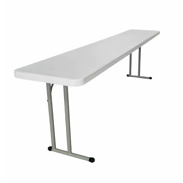 96" x 18" (8 Foot) White Rectangle Heavy Duty Plastic Folding Table