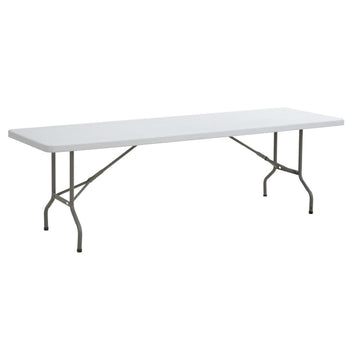 96" x 30" (8 Foot) White Rectangle Plastic Table