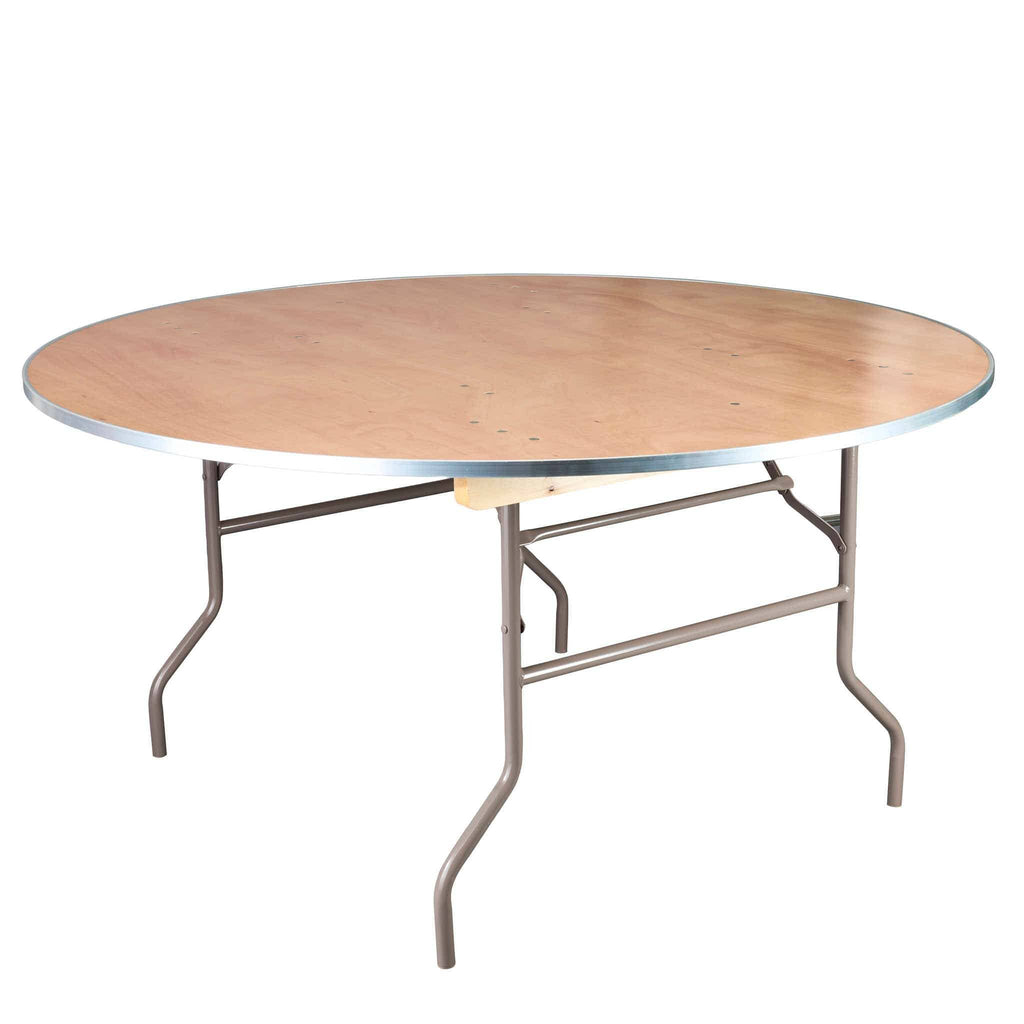 Round Heavy Duty Natural Plywood Folding Banquet Table