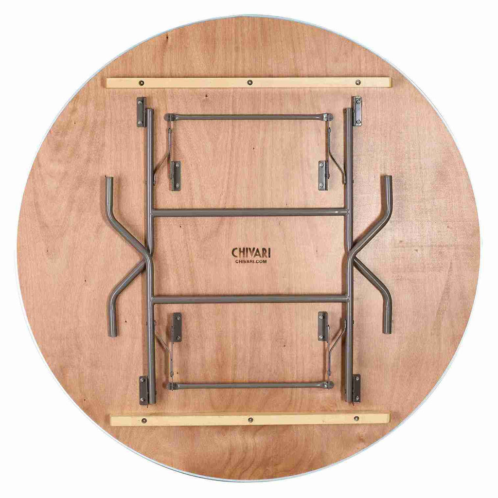 60" (5 Foot) Round Heavy Duty Natural Plywood Folding Banquet Table