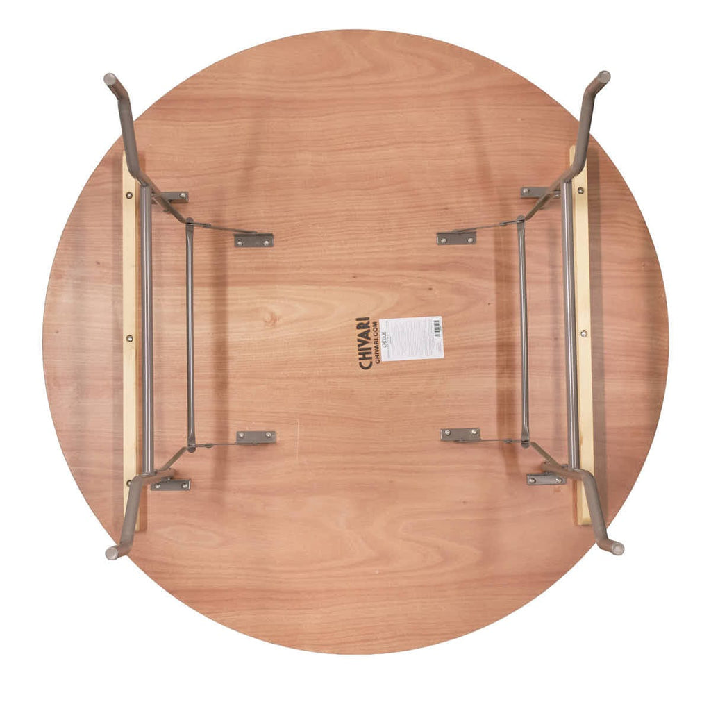 8 Plywood 60" (5 Foot) Round Folding Tables with Vinyl Edge + Extra Large Steel Banquet Table Cart