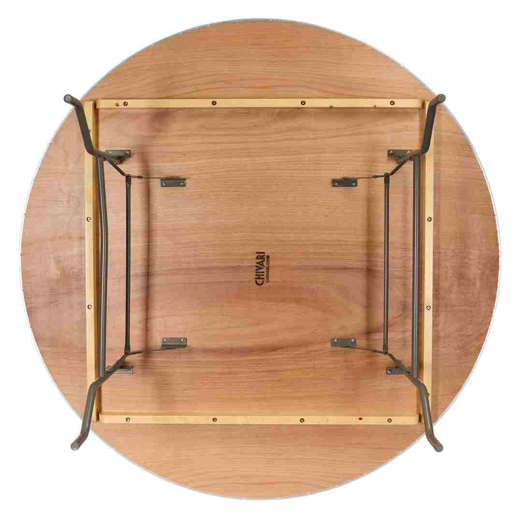 8 Plywood 72" (6 Foot) Round Folding Tables with Metal Edge + Extra Large Steel Banquet Table Cart