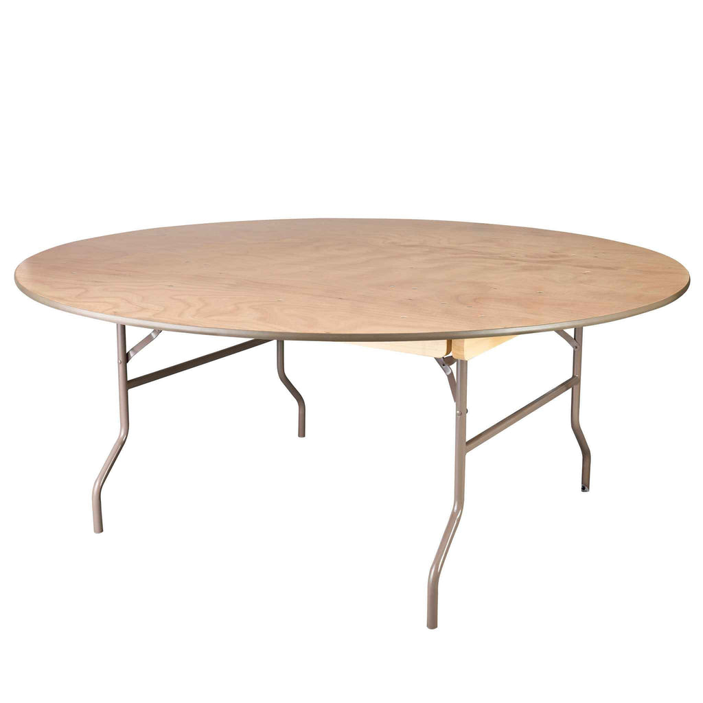 Round Heavy Duty Natural Plywood Folding Banquet Table