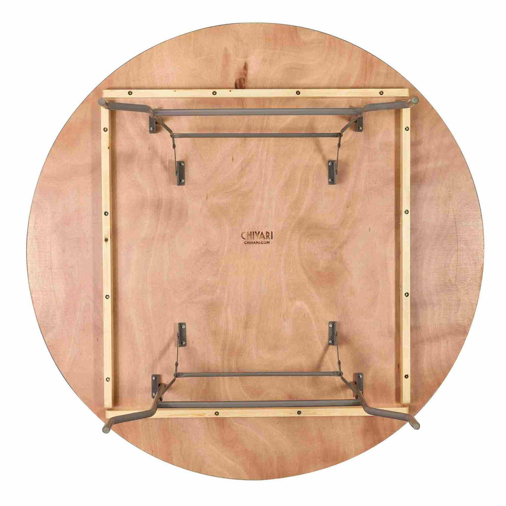 8 Plywood 72" (6 Foot) Round Folding Tables with Vinyl Edge + Extra Large Steel Banquet Table Cart