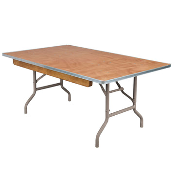 Kids 48" x 30" (4 Foot) Rectangle Plywood Folding Banquet Table