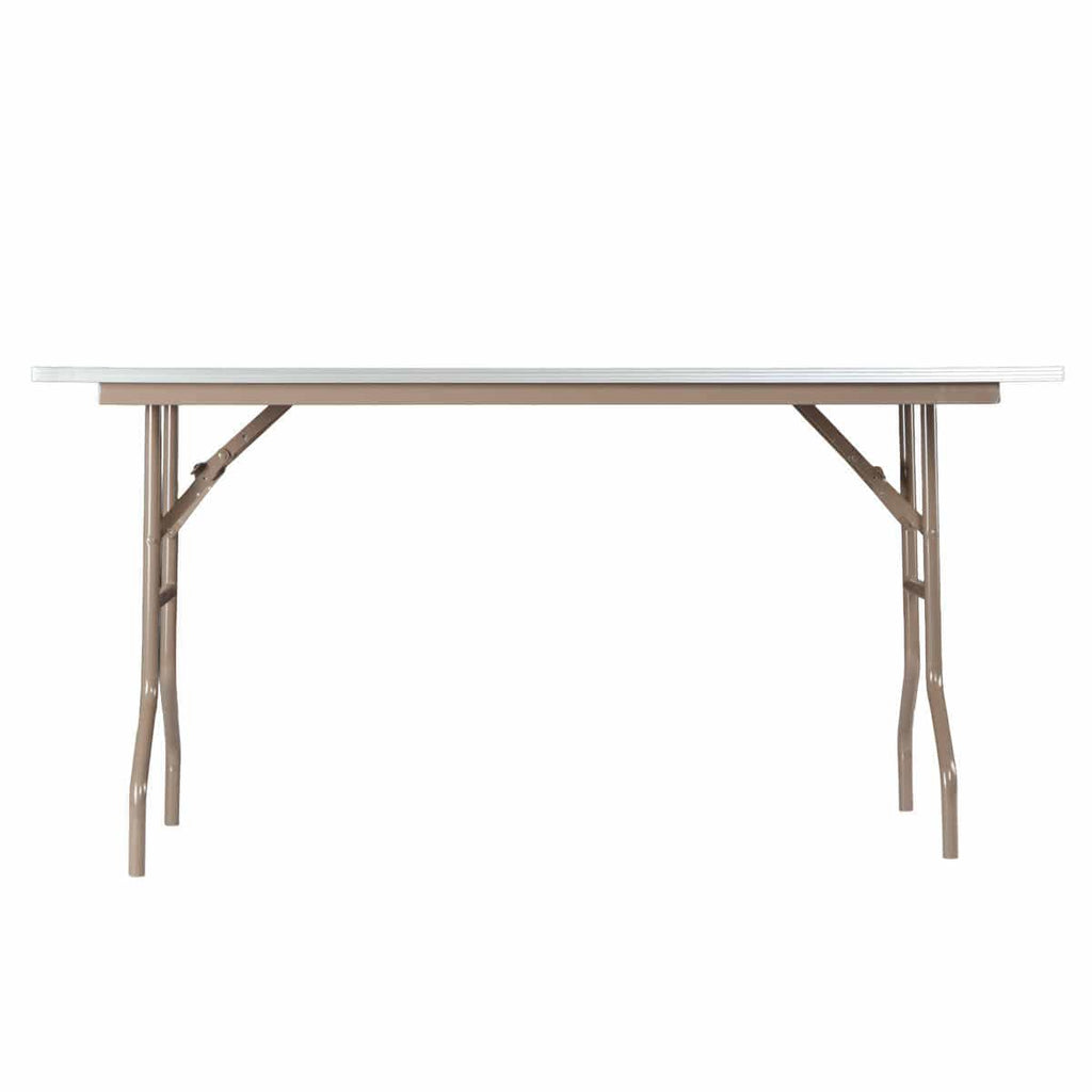 60" x 30" (5 Foot) Rectangle Heavy Duty Plywood Folding Table with Steel-Core