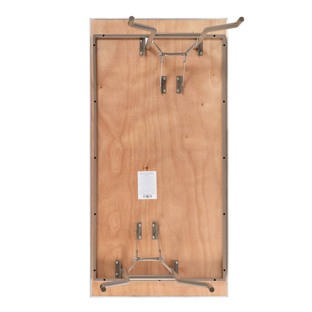 60" x 30" (5 Foot) Rectangle Heavy Duty Plywood Folding Table with Steel-Core
