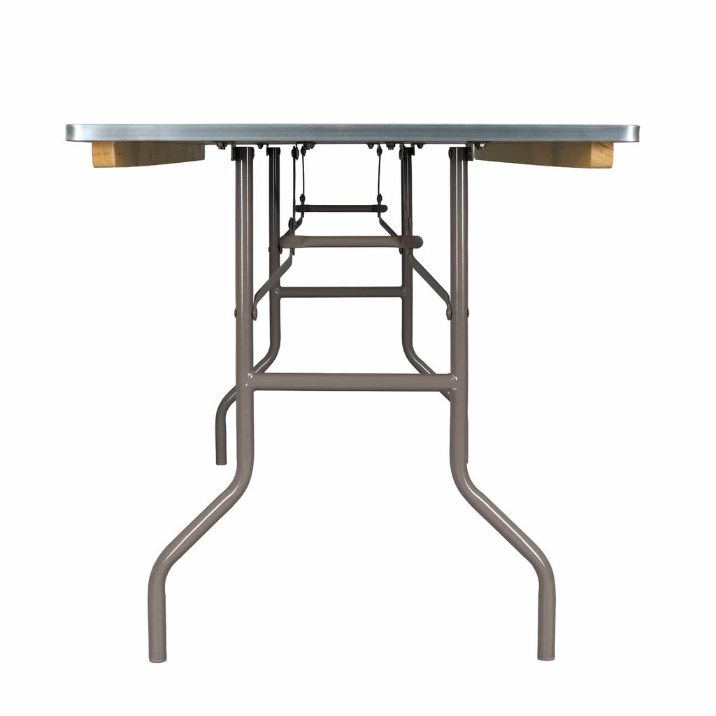 10 Plywood 72" x 30" (6 Foot) Rectangle Folding Tables with Metal Edge + Extra Large Steel Banquet Table Cart