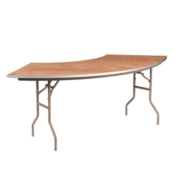 84" x 30" (7 Foot) Serpentine Plywood Steel-Core Folding Table