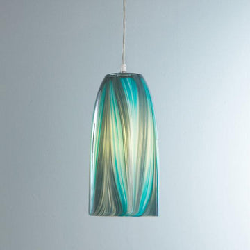 Turquoise Feather Glass Pendant Light - F100-268