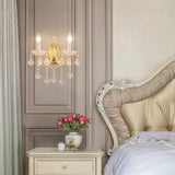 Modern Crystal Wall Sconce Lighting, 2-Light Wall Mounted Crystal Light Fixture for Bathroom, Living Room & Indoor Use