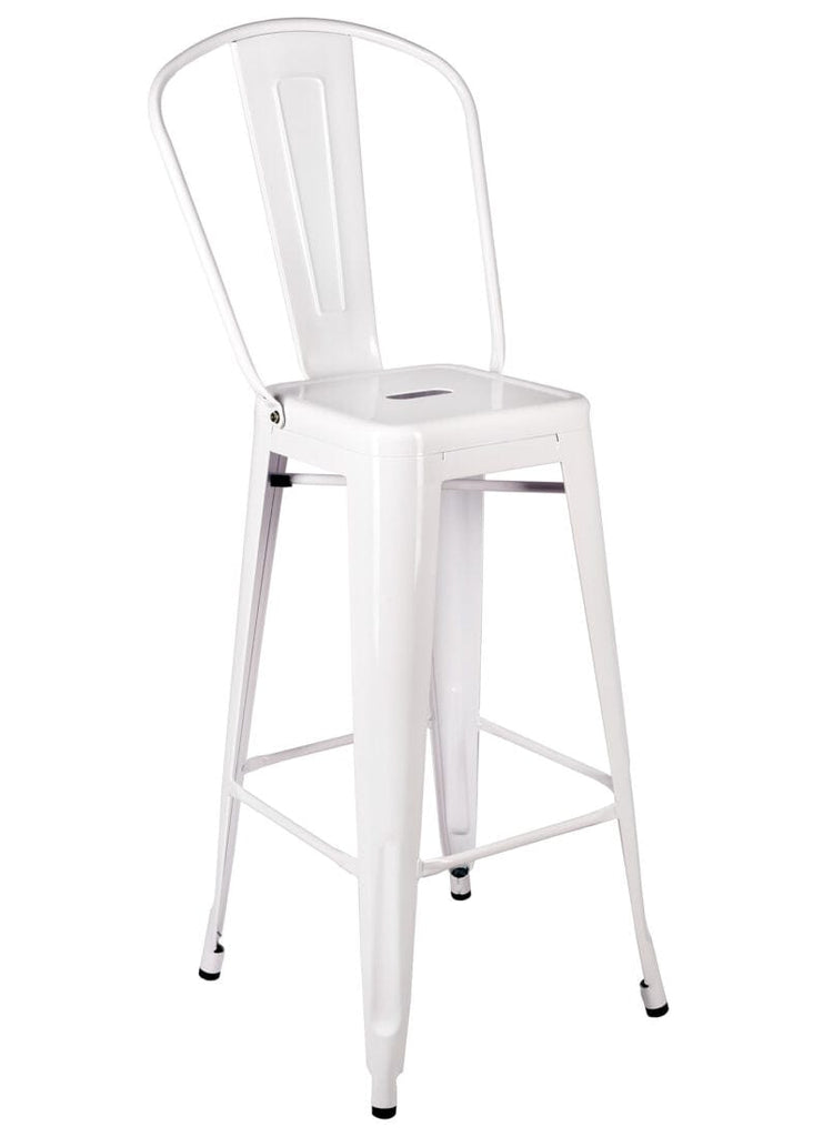 Tolix Style Metal Barstool with Back