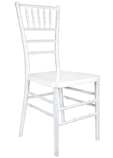Sparkling Pearl White Resin Steel-Core Ballroom Chair